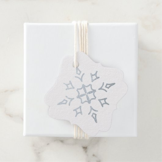 Creëer uw eigen open zilverfolie sneeuwvlok bedankjes labels (Met doos)