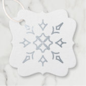 Creëer uw eigen open zilverfolie sneeuwvlok bedankjes labels (Voorkant)