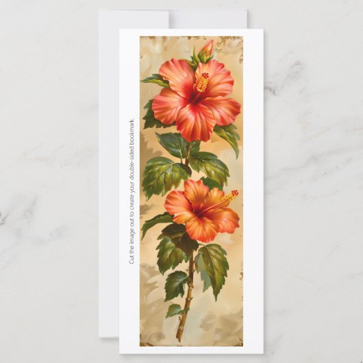 Creëer Uw eigen Oranje Hibiscus Bladwijzer Kaart (Voorkant)