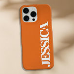 Creëer uw eigen Oranje naam Monogram iPhone 16 Pro Max Hoesje<br><div class="desc">Creëer uw eigen gepersonaliseerde iPhone Case met aangepaste initiaal naam in oranje kleur moderne minimalistische typografie.</div>