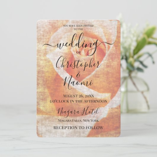 Creëer uw eigen Oranje  Roos close-up Kaart (Staand voorkant)