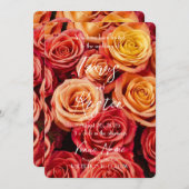 Creëer Uw Eigen Oranje Rozen Bruiloft Kaart (Voorkant / Achterkant)