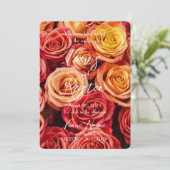 Creëer Uw Eigen Oranje Rozen Bruiloft Kaart (Staand voorkant)