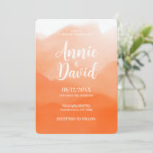 Creëer uw eigen Oranje Waterverf Ombre bruiloft Kaart (Staand voorkant)