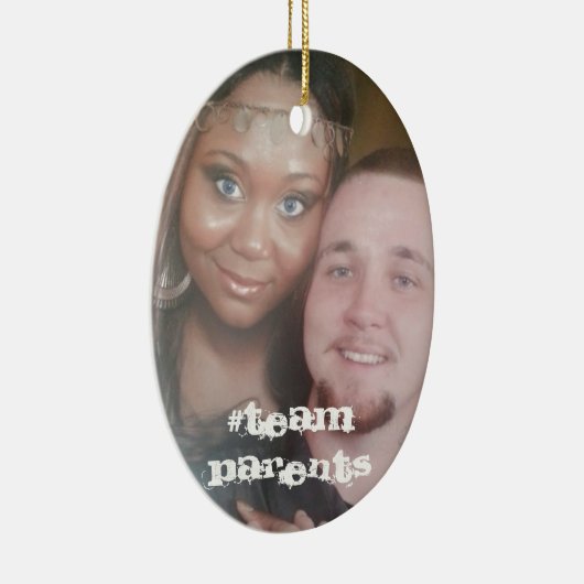 Creëer uw eigen Ovaal-versiemaneel #TeamParents Keramisch Ornament (Rechts)