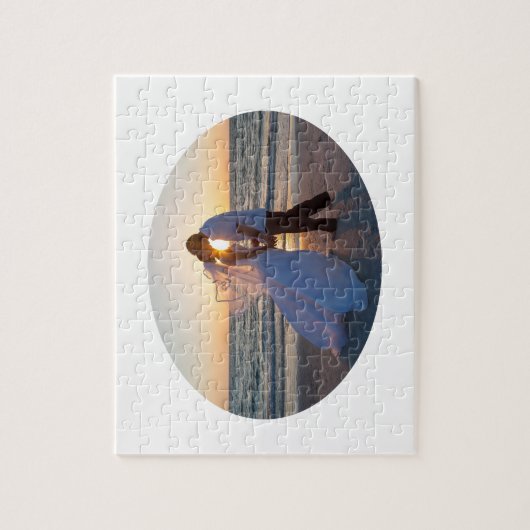 Creëer Uw Eigen Ovaal Vorm Huwelijk 10x8 Legpuzzel (Verticaal)