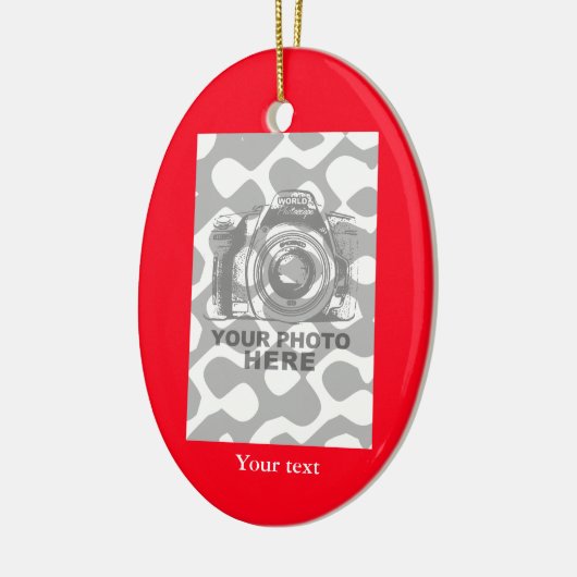 Creëer Uw eigen ovale ornament rode verticale foto (Links)