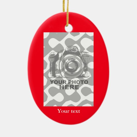 Creëer Uw eigen ovale ornament rode verticale foto (Achterkant)