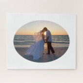 Creëer uw eigen ovale vorm bruiloft 20x16 legpuzzel (Horizontaal)