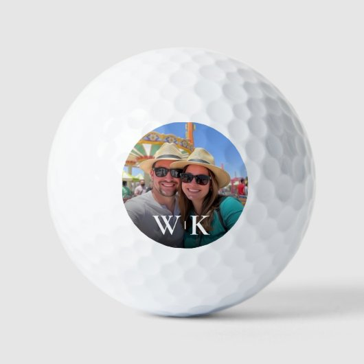 Creëer uw eigen paar foto monogram golfballen (Voorkant)