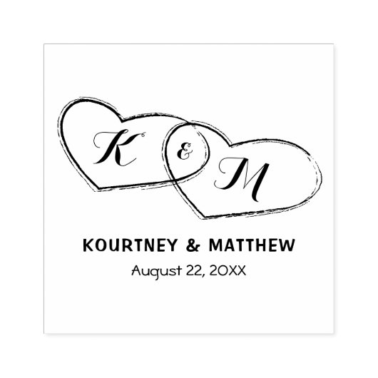 Creëer Uw eigen paar harten bruiloft Rubberstempel (Afrduk)