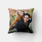 Creëer Uw eigen paarfoto | Namen toevoegen Kussen (Achterkant)