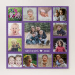 Creëer Uw eigen Paars 13-serie Foto-collage Legpuzzel<br><div class="desc">Creëer uw eigen foto-collage puzzel met 13 van uw favoriete afbeeldingen op een paarse achtergrond.Personaliseer uw persoonlijke naam en vastgestelde datum. De familiefilm collage puzzle is perfect voor solo- of familietijdactiviteit. Jigzaag puzzels helpen je te ontspannen en je stress te verlichten. De laatste trend in zelfzorg is dat puzzels een...</div>