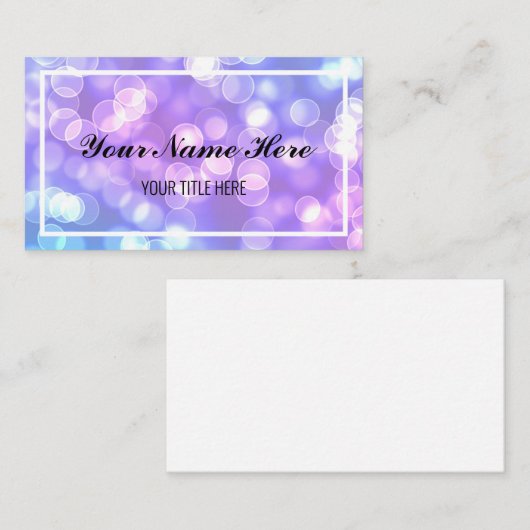 Creëer Uw eigen Paars en Blauwe Bokeh Visitekaartje (Voorkant / Achterkant)