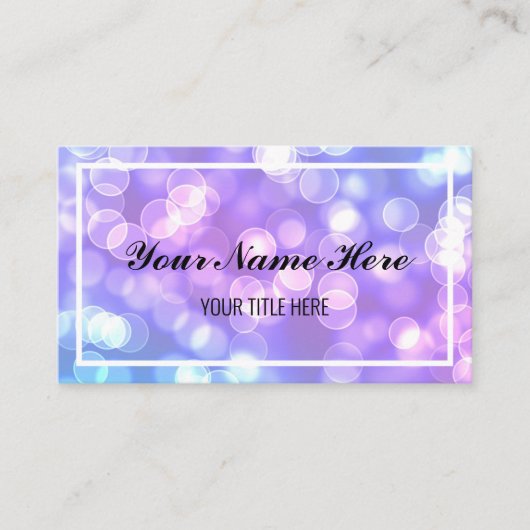 Creëer Uw eigen Paars en Blauwe Bokeh Visitekaartje (Voorkant)