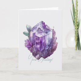 Creëer Uw eigen Paarse Amethystkristallen Feestdagen Kaart