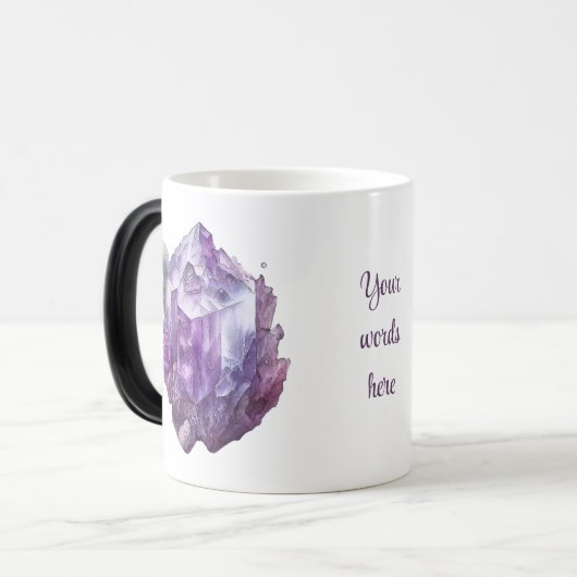 Creëer Uw eigen Paarse Amethystkristallen Magische Mok (Voorkant links)