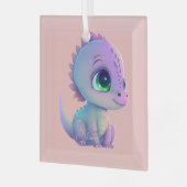 Creëer Uw eigen Paarse Baby Dragon Glas Ornament (Voorkant links)