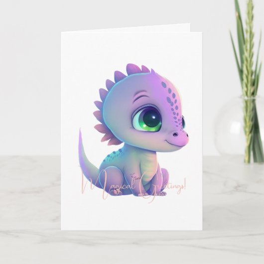 Creëer Uw eigen Paarse Baby Dragon Kaart (Voorkant)