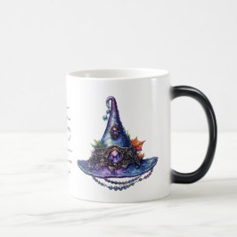Creëer Uw eigen Paarse Bejeweled Autumn Witch Pet Magische Mok