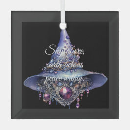 Creëer Uw eigen Paarse Bejeweled Crystal Witch Pet Glas Ornament