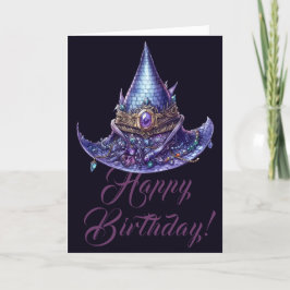Creëer Uw eigen Paarse Bejeweled Dragon Witch Pet Feestdagen Kaart