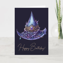 Creëer Uw eigen Paarse Bejeweled Dragon Witch Pet Feestdagen Kaart