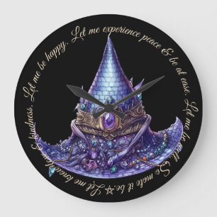 Creëer Uw eigen Paarse Bejeweled Dragon Witch Pet Grote Klok