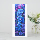 Creëer Uw eigen Paarse Blauwe Bloemen Bladwijzer (Staand voorkant)