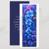 Creëer Uw eigen Paarse Blauwe Bloemen Bladwijzer (Voorkant / Achterkant)