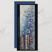 Creëer Uw Eigen Paarse Bloemen Boek Stack Bladwijz (Voorkant / Achterkant)