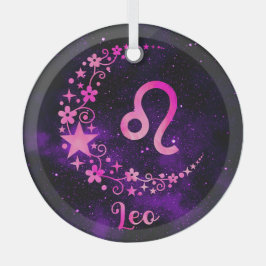 Creëer Uw eigen Paarse Celestial Leo Zodiac Glas Ornament