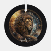 Creëer Uw eigen Paarse Celestial Leo Zodiac Glas Ornament (Achterkant)