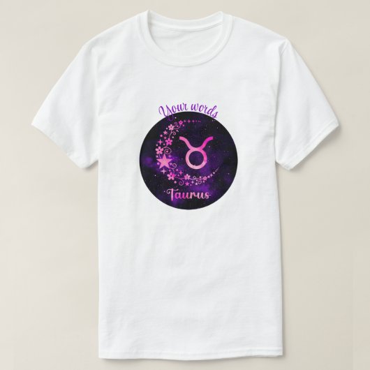 Creëer Uw eigen Paarse Celestial Taurus Zodiac T-shirt (Design voorkant)