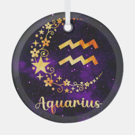Creëer Uw eigen Paarse Celestial Waterman Zodiac Glas Ornament