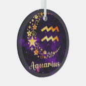 Creëer Uw eigen Paarse Celestial Waterman Zodiac Glas Ornament (Voorkant Rechts)