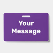 Creëer uw eigen Paarse en witte tekst Sjabloon Badge (Achterkant)