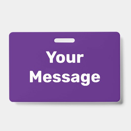 Creëer uw eigen Paarse en witte tekst Sjabloon Badge (Voorzijde)