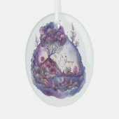 Creëer Uw eigen Paarse Fantasy Landscape Glas Ornament (Voorkant links)