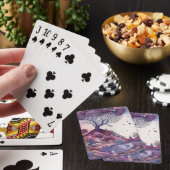 Creëer Uw eigen Paarse Fantasy Landscape Pokerkaarten (Insitu)