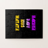 Creëer Uw eigen Paarse Gele Baby Kinder Kunst Legpuzzel (Horizontaal)