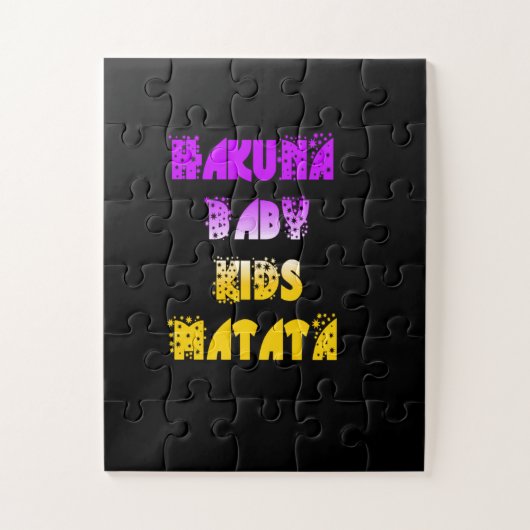 Creëer Uw eigen Paarse Gele Baby Kinder Kunst Legpuzzel (Verticaal)