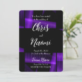 Creëer Uw eigen Paarse Geometrische Bruiloft Kaart (Staand voorkant)