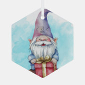 Creëer uw eigen Paarse gnoom Cadeau Glas Ornament (Achterkant)