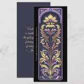 Creëer Uw eigen Paarse Golden Art Deco Bladwijzer (Voorkant / Achterkant)