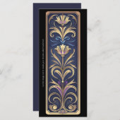 Creëer Uw eigen Paarse gouden Art Deco Bladwijzer (Voorkant / Achterkant)