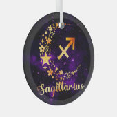 Creëer Uw eigen Paarse Hemelse Boogschutter Glas Ornament (Voorkant Rechts)