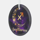 Creëer Uw eigen Paarse Hemelse Boogschutter Glas Ornament (Voorkant links)