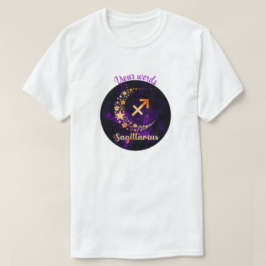 Creëer Uw eigen Paarse Hemelse Boogschutter T-shirt (Design voorkant)