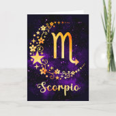 Creëer Uw eigen Paarse Hemelse Schorpioen Zodiac Feestdagen Kaart (Voorkant)